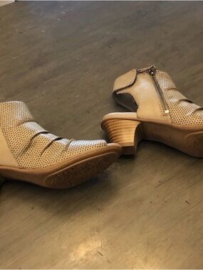 CROFT & BARROW Espadrille Block Heel Open Toe Sandals Shoes Taupe Size 8